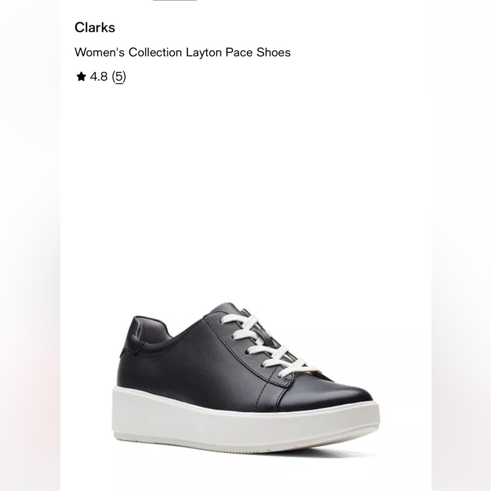 Clarks Women's Layton Pace Black Sneakers, 5.5